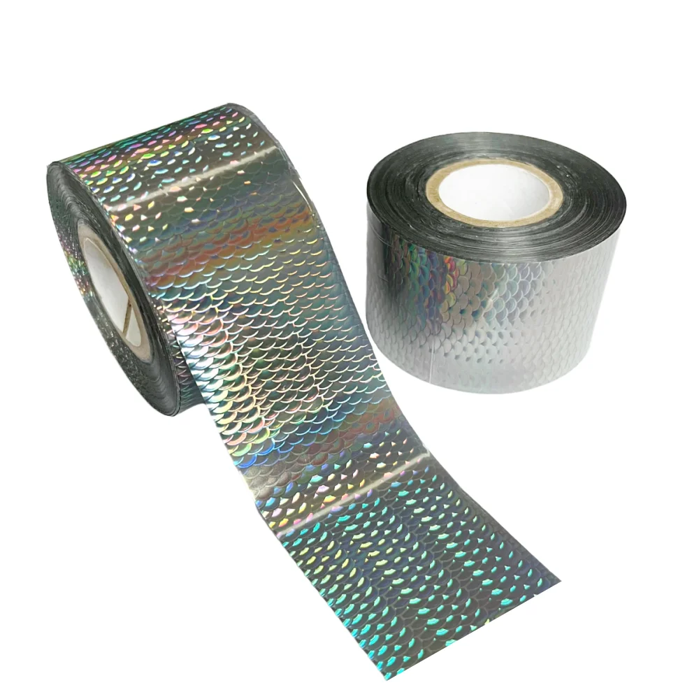 120M 4CM Wide Fish Scale Tape Medium Scale Hot Stamping Foil Fishing Lure Jig Baits Holographic Paper Laser Film Hologram Heat