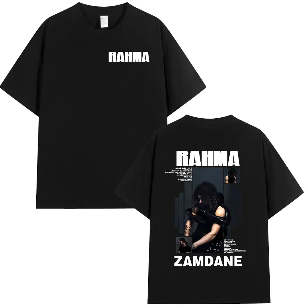 مغني الراب Zamdane RAHMA ألبوم الجرافيك تي شيرت الرجال النساء الهيب هوب موضة البوب الموسيقى تي شيرت الرجال عادية خمر المتضخم تي شيرت