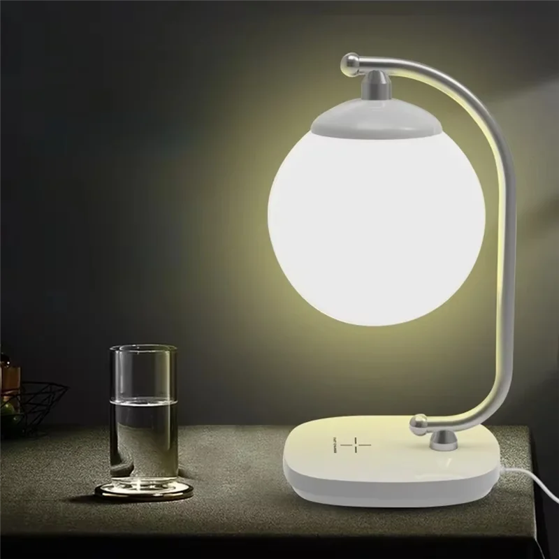 مصباح قمر LED مفيد للقراءة مع شحن لاسلكي لحماية العين، ضوء ليلي لتصميم ديكور المنزل #3