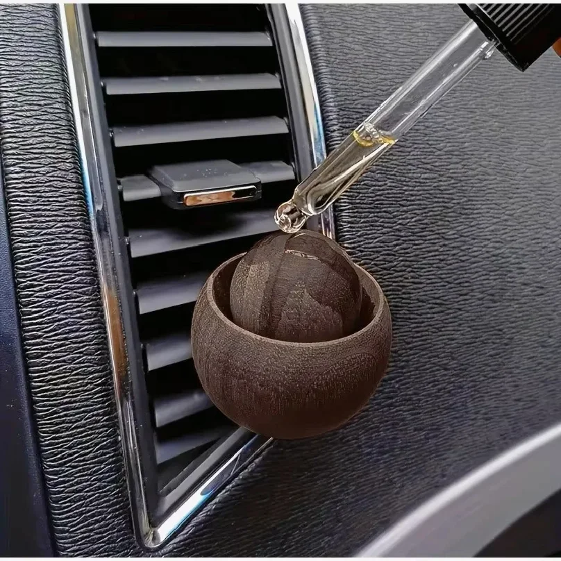 Car Wooden Essential Oil Diffusers-Spherical Design Bedroom Decor Diffuser Car Home Room Fragrance Natural Fragrance Dispersion