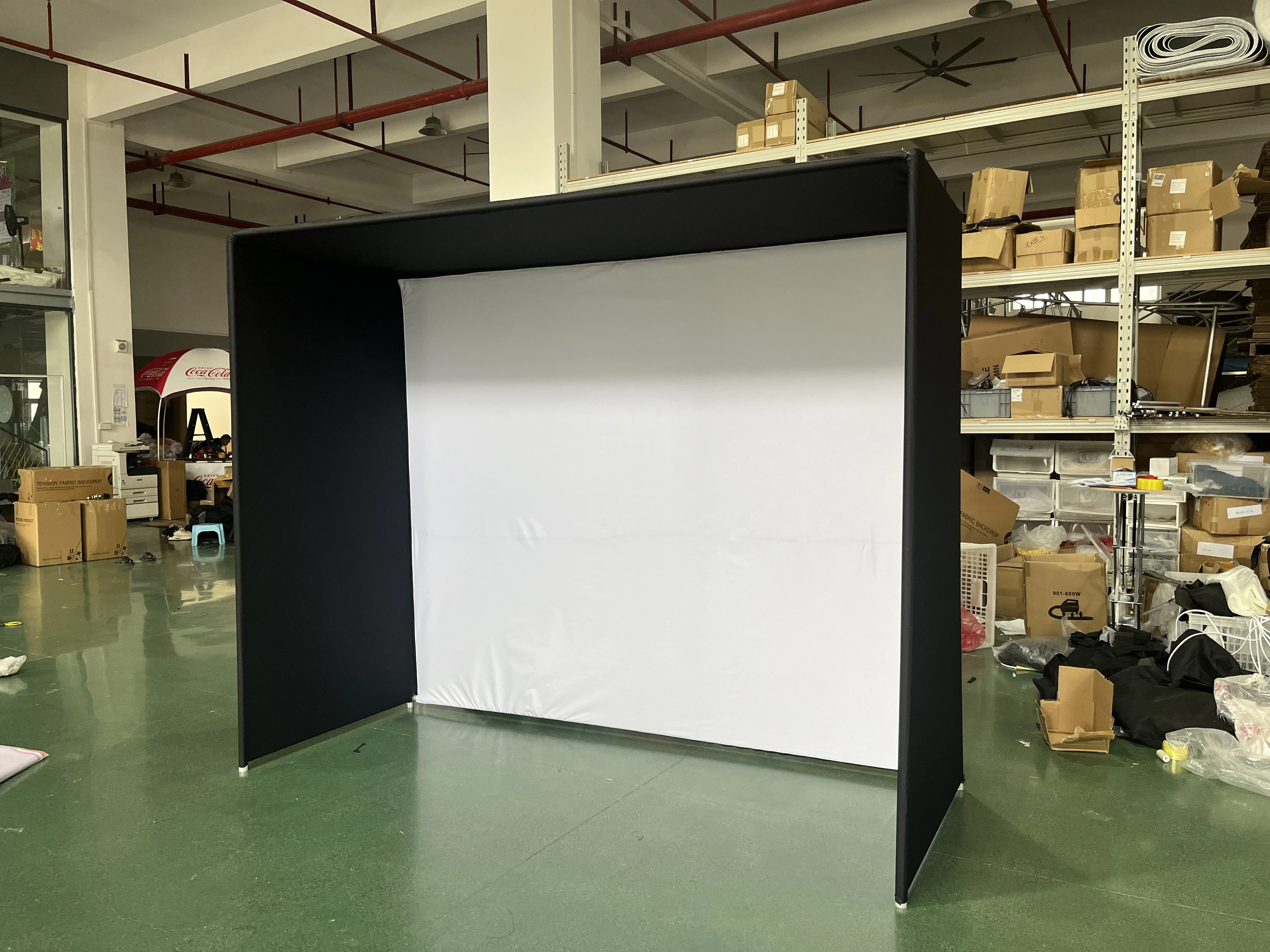 Custom Size Golf Simulator Enclosure With Hitting Screen Indoor Golf Enclosure Frame Cage