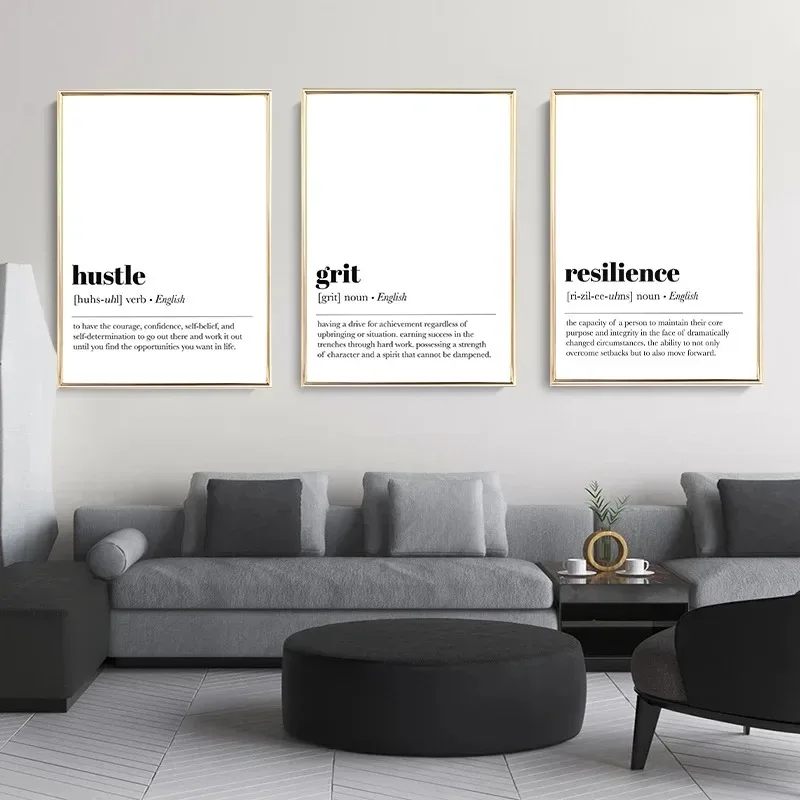 مضحك مكتب تعريف المشارك قماش اللوحة تحفيزية الكلمات حائط لوح رسم صورة فنية غرفة المعيشة ديكور المنزل جدارية #2