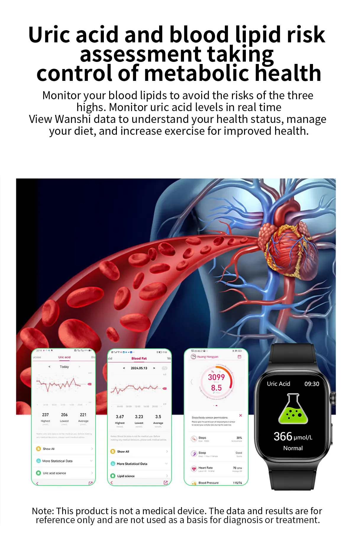 2026 Neue Krankenhausqualität Gesundheits-Smartwatch Körperfett EKG Blutsauerstoff Blutdruck Gesundheits-AMOLED-Bildschirm HD-Anruf Sport-Smartwatches für Herren – Detail 13
