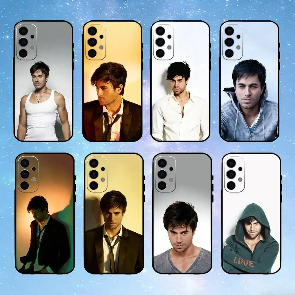

E-Enrique I-Iglesias Phone Case For Samsung S25,24,23,22,30,21,10,9,Ultra,Plus,FE 5G Black Soft Case