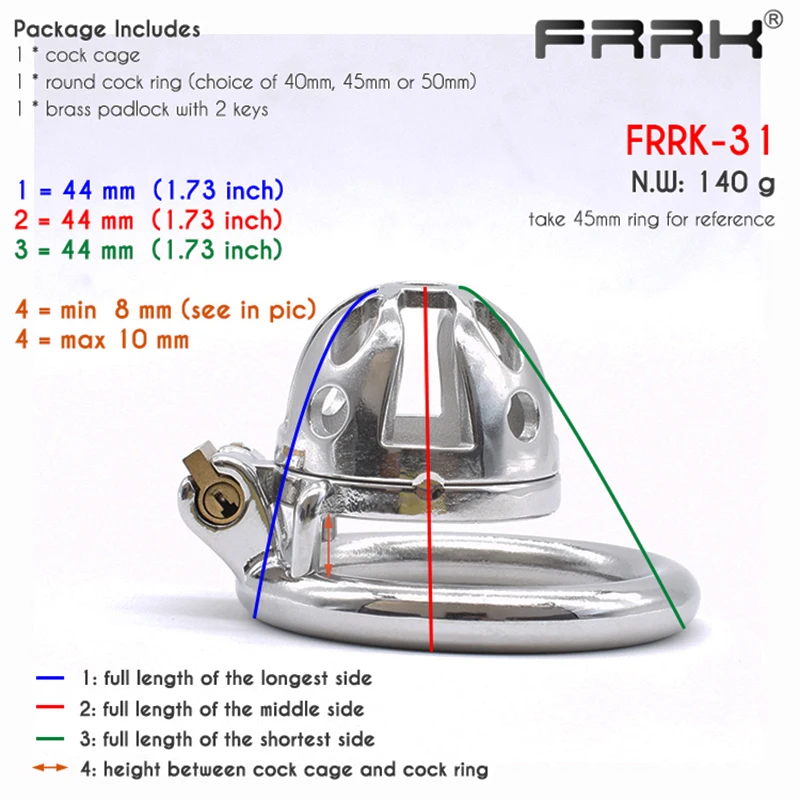 FRRK Chastity Cage Ultra Small Authentic Metal Cock Device Steel Bird Lock Penis Rings Large BDSM Bondage Sex Toys for CBT