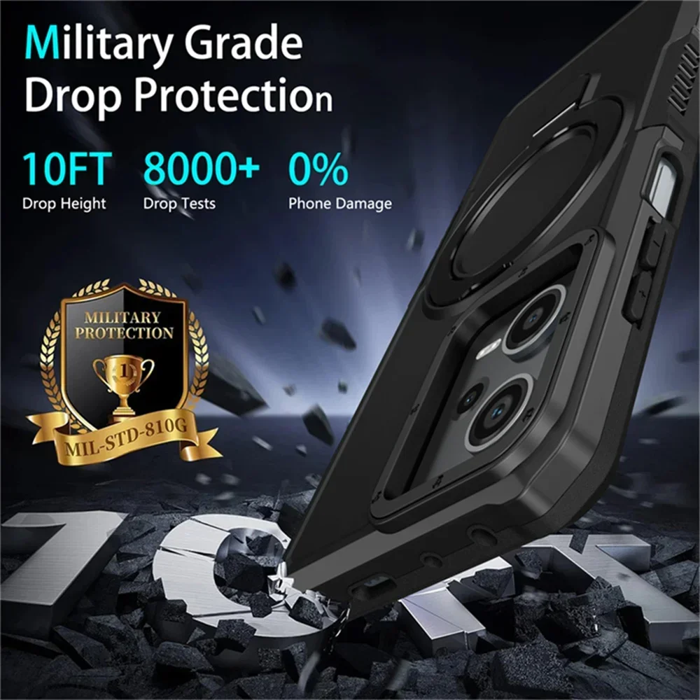 Shockproof Case For Xiaomi Poco X6 5G Ring Stand Back Cover For Poco X5 X4 X3 Pro X 3 NFC M5S M3 C55 C65 C 65 X6 Armor Funda