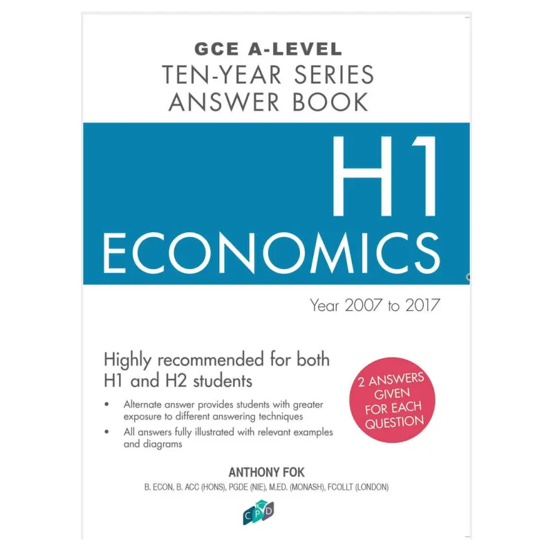 

GCE ALevel Книга ответов H1 Экономика Год 2007–2017 Энтони Фк Учебное управление Планирование и развитие 9789811165009 Книга