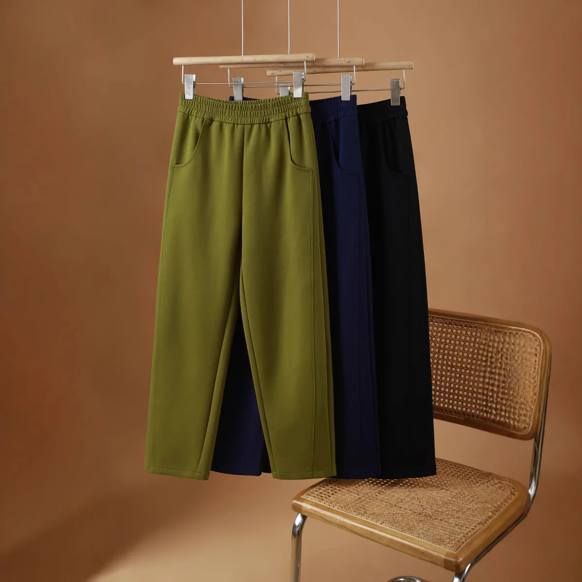 

Модные и универсальные женские спортивные штаны из воздушного хлопка, осень и зима, свободные повседневные шаровары, с высокой талией, до щиколотки