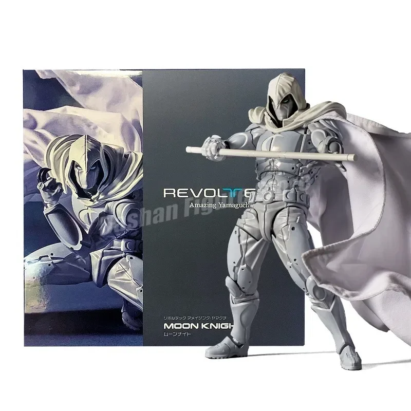 

Amazing Yamaguchi Moon Knight Action Figure Movable Collection 17cm Kaiyodo Revoltech Avengers Marc Spector Figurine Model Toys