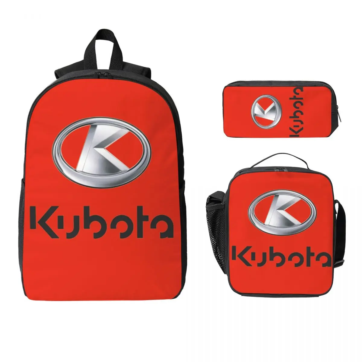 

Kubota Tractor Backpack Student Boys Girls BookBag School Bag Laptop Shoulder Bags 3ps Insulated Lunch Bag Pencil Case