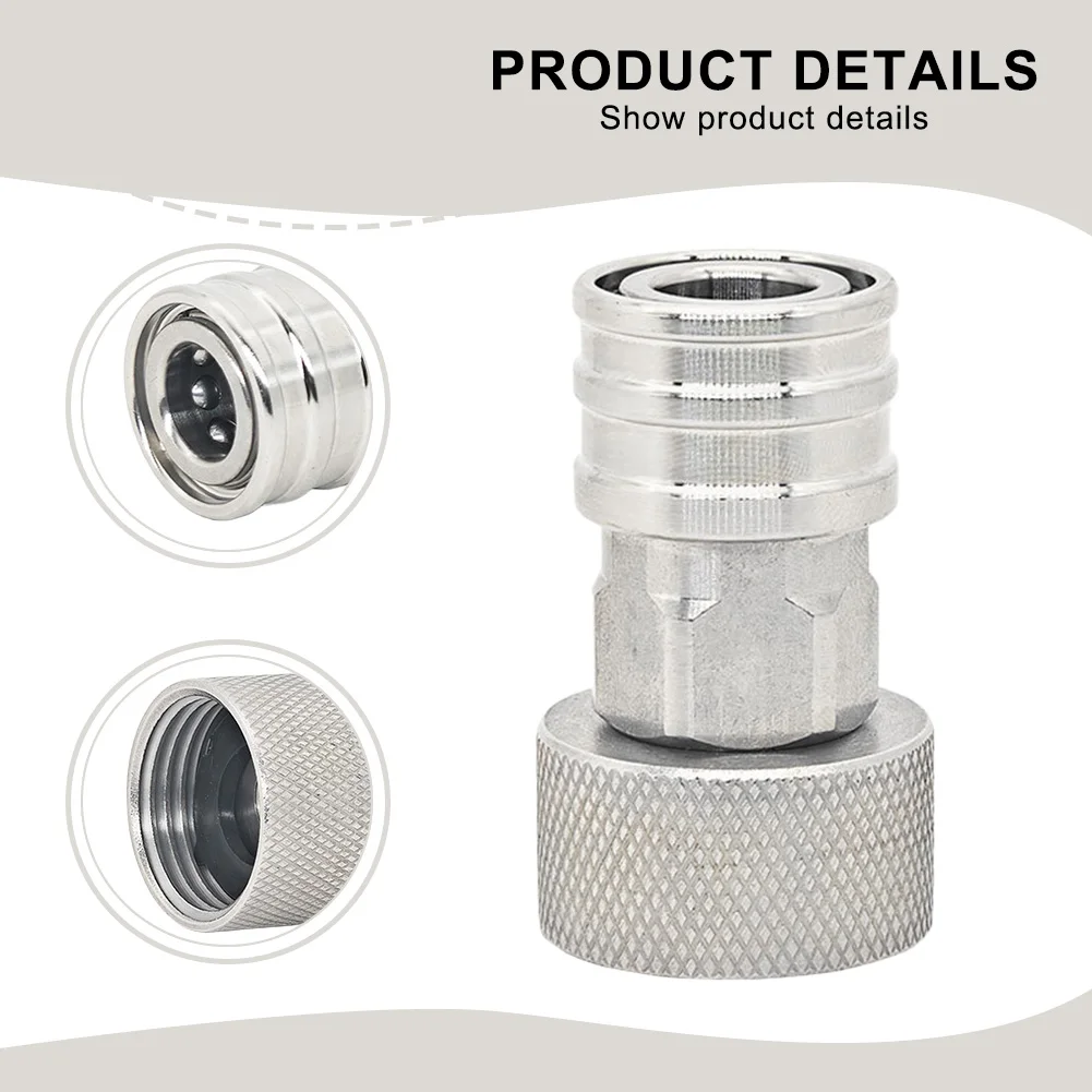 Quick Coupler 3 4 To 1 4 Adapter Transform Garden Hose Into Pressure Washer Stainless Steel Rust-proof Leak-proof