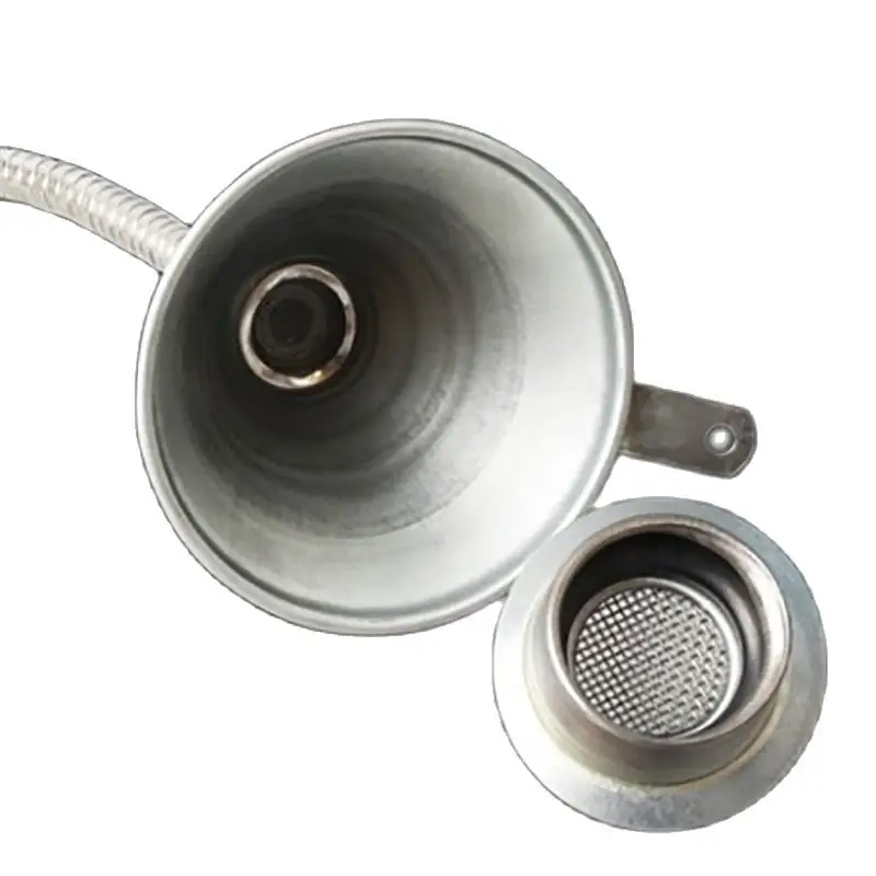 Galvanized Metal Utility Engine Oil Funnel with Flex Tip and Screen For Oil Water Fuel Petrol Diesel Gasoline Car Accessories