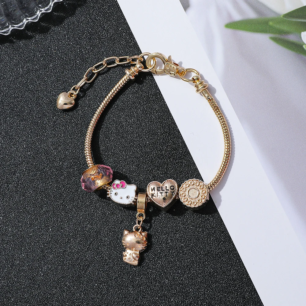 سانريو بسيط الإبداعية الحب القلب مطرز المينا قلادة DIY مطرز سوار Kawaii موضة المرأة مجوهرات هدية