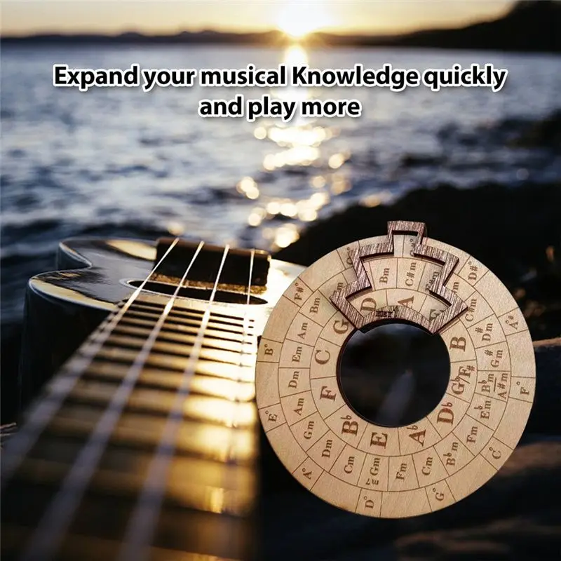 A12E-Wooden Melody Tool Music Instrument Wood Melody Maker Circle Of Fifths Wheel, Circle Wooden Wheel And Musical - view 2