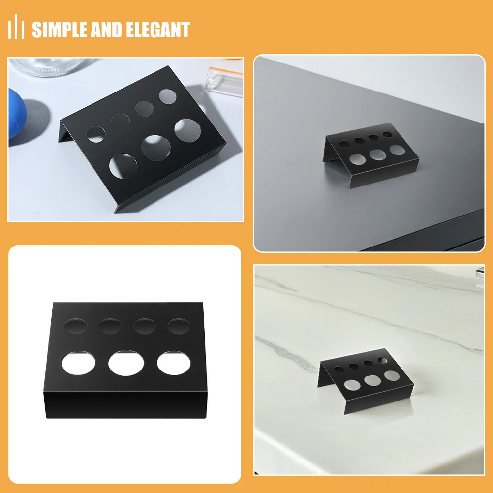 3 قطعة رف الصباغ الحديدي مستطيلة 7 ثقوب دائم المعادن الوشم الحبر كأس حامل أسود تصميم جدار جبل الفنان الرسام مجوهرات