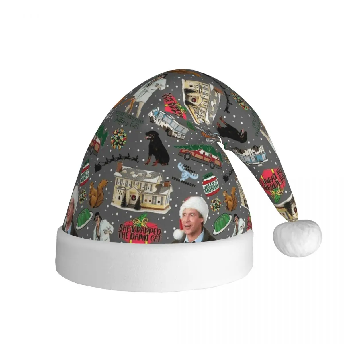 Kawaii Christmas Hat for Adult Men Women Chevy Chase Vacations National Lampoon's Santa Hat Cap Festive Supplies Gift