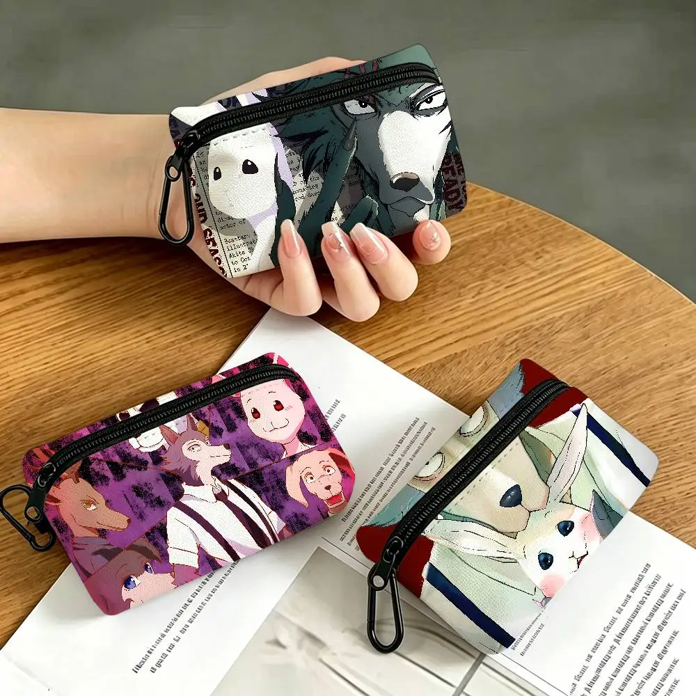 Anime B-BEASTARS Oxford Cloth Zipper Coin Purse Portable Hanging Key Pouch Organizer For Travel Cosmetic Bag