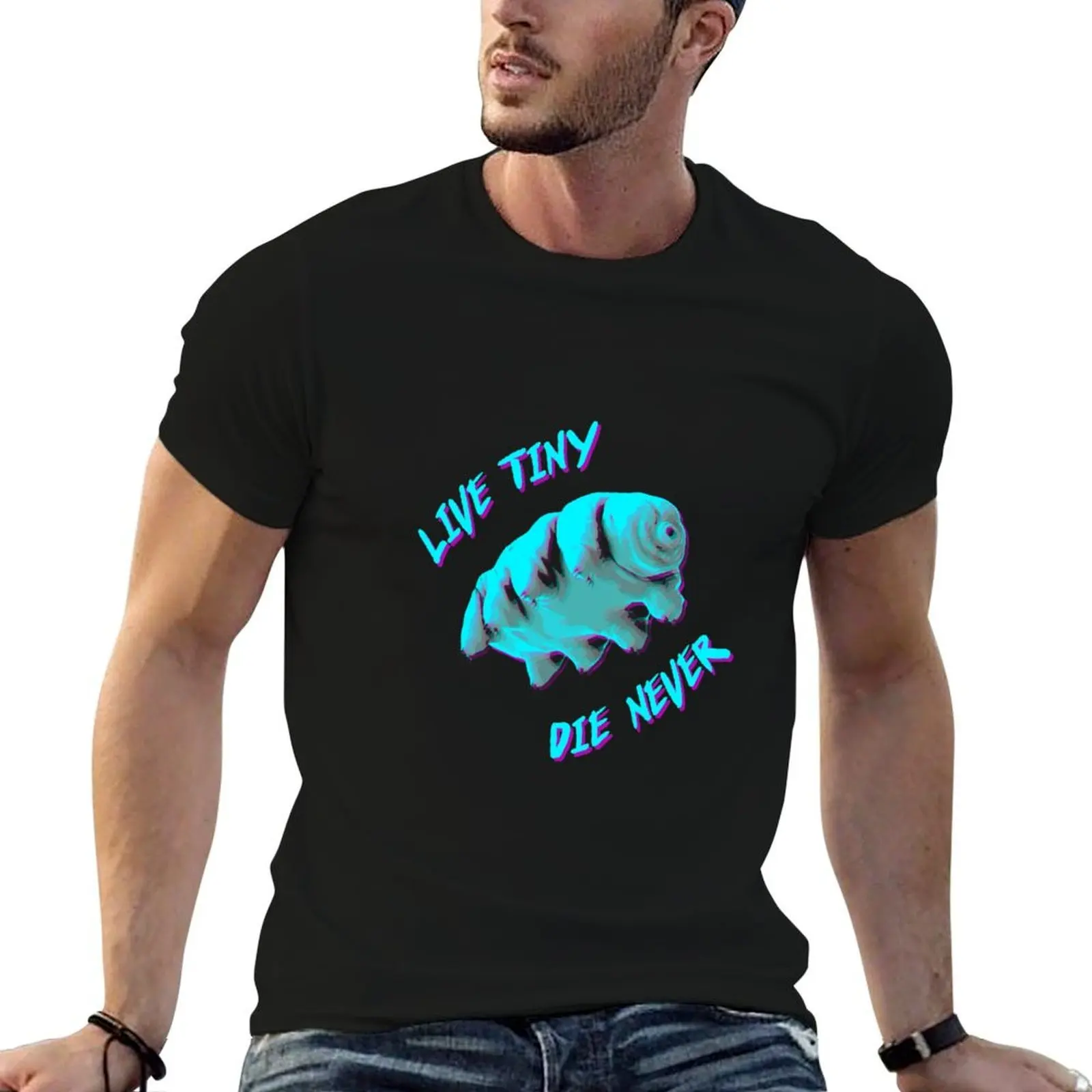 

Tardigrade 'Live Tiny, Die Never' T-Shirt anime t shirts for man t shirts cotton 100% essential t shirt T-Shirt