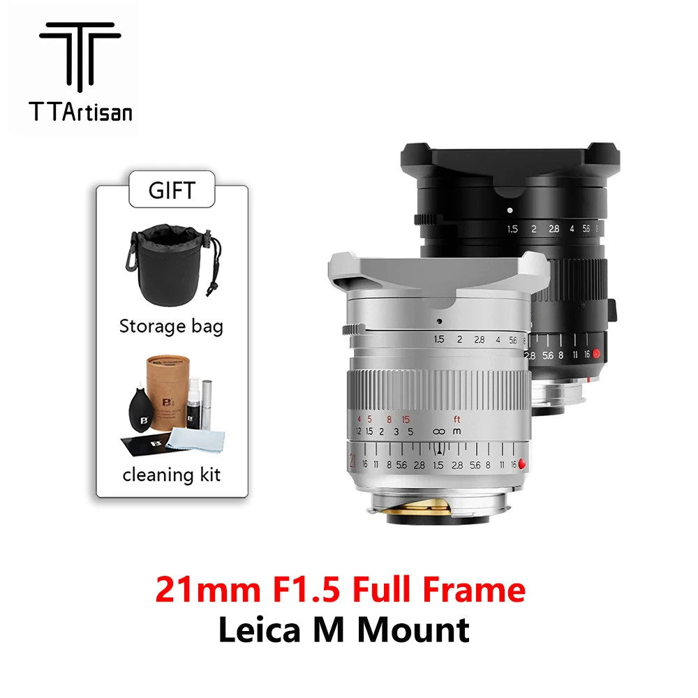 

TTArtisan 21mm F1.5 Full Frame Wide Angle Lens for Leica M-Mount Cameras Leica M-M240 M3 M6 M7 M8 M9 M9p M10 Camera Lens