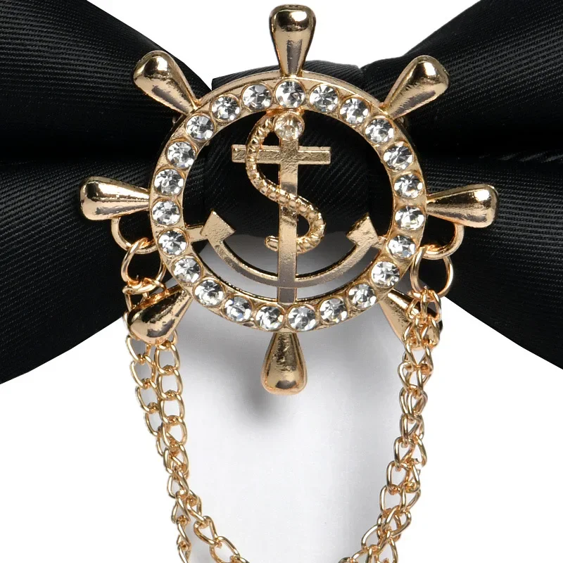 Ship Anchor Chain Tie Pin Sailing British Navy Style Men's Suit Tassel Brooch Personalized Business Accessories Retro Badge