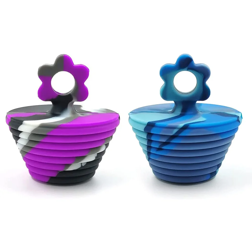 

2 Pack Silicone Drain Stopper 1 1/2 to 1 7/8 Inches Tub Plug for Shower and Bathroom Sink Drains(Blue Purple Camouflage)