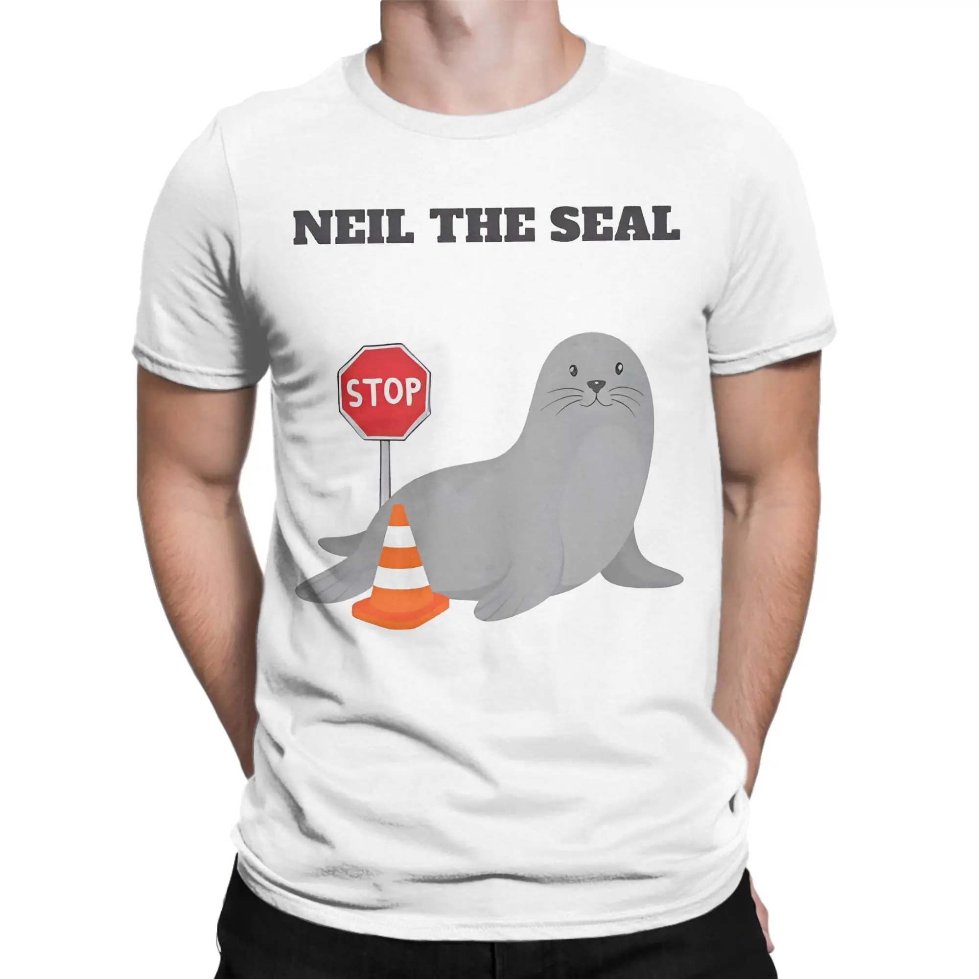 Neil the Seal Animal T Shirt Men Women Pure Cotton Unique T-Shirt Round Collar  Tees Short Sleeve Clothes Gift