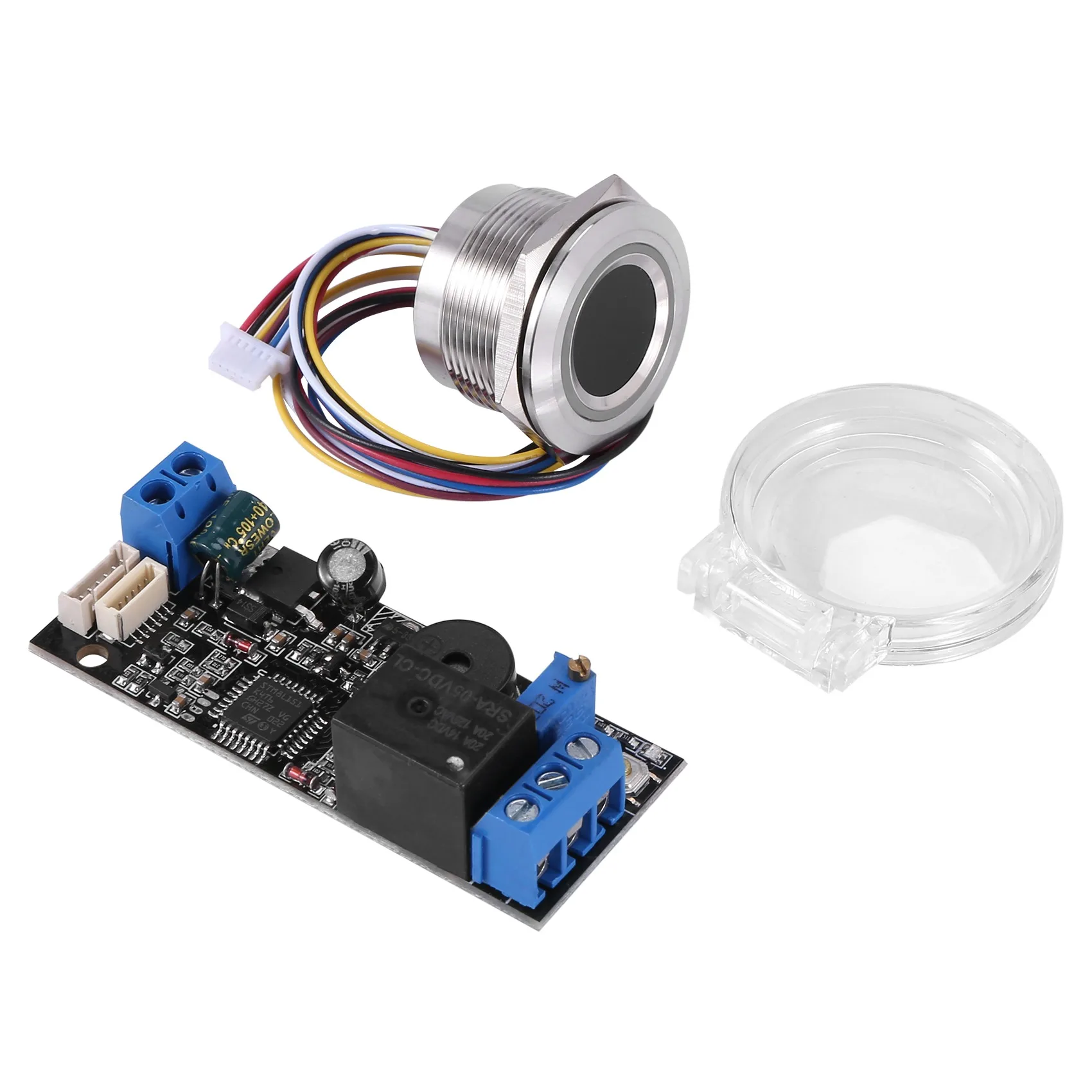 -MEOF K202 DC12V لوحة تحكم بصمة الإصبع منخفضة الطاقة + وحدة بصمة R503 وحدة التعرف على بصمات الأصابع المستديرة