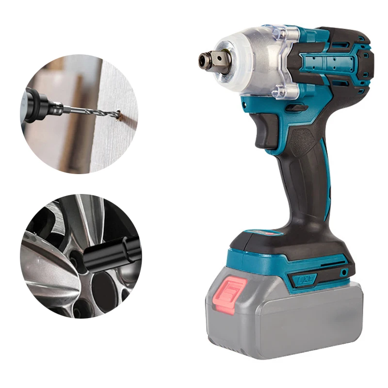 

2 IN 1 Brushless Cordless Electric Impact Wrench 1/2 inch Screwdriver Socket Power Tools Compatible for Makita 18V Battery