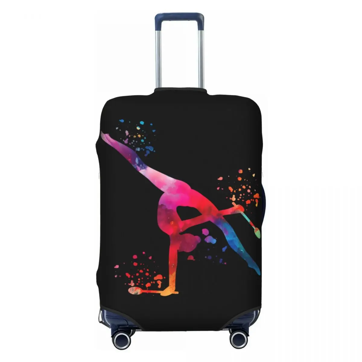 

Gymnast With Clubs Girls Kids Rhythmic Gymnastics Suitcase Cover Travel Holiday Elastic Luggage Case Protector