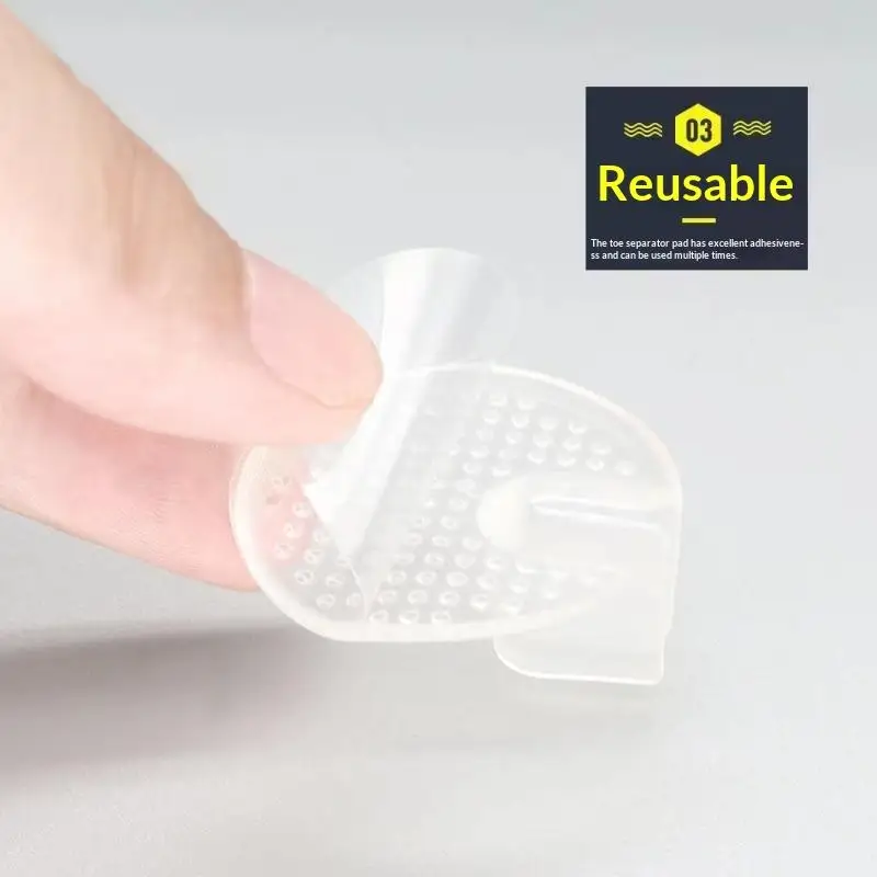 2 Paar weiche Silikon-Fußpolster für die Vorfußpartie, rutschfest, transparente Zehenschützer für Flip-Flops, Sandalen, Schuheinlagen. – Detail 2