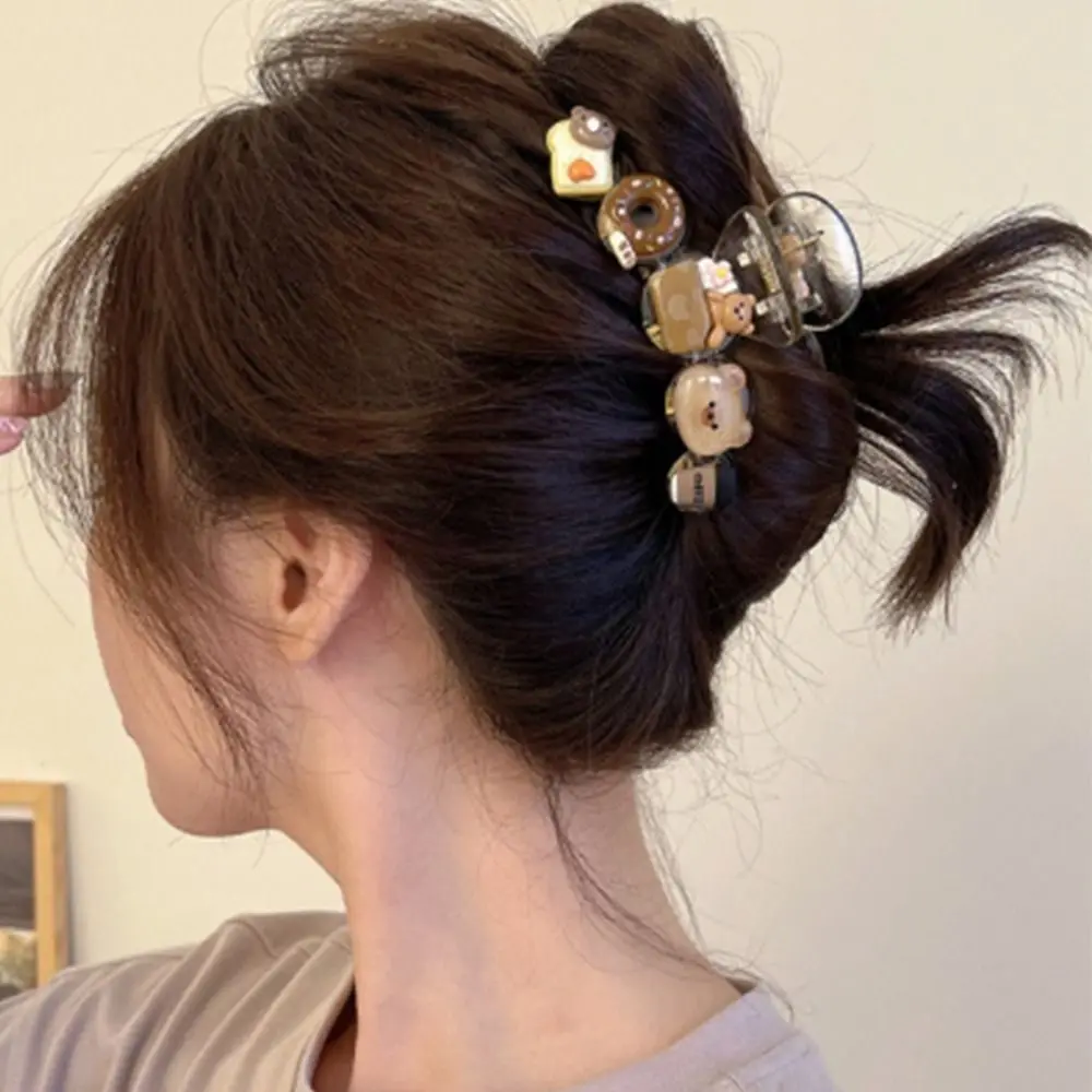 

Cute Cartoon Cookie Hair Claw Sweet Plastic Korean Style Headwear Temperament Ponytail Holder Shark Clip Female