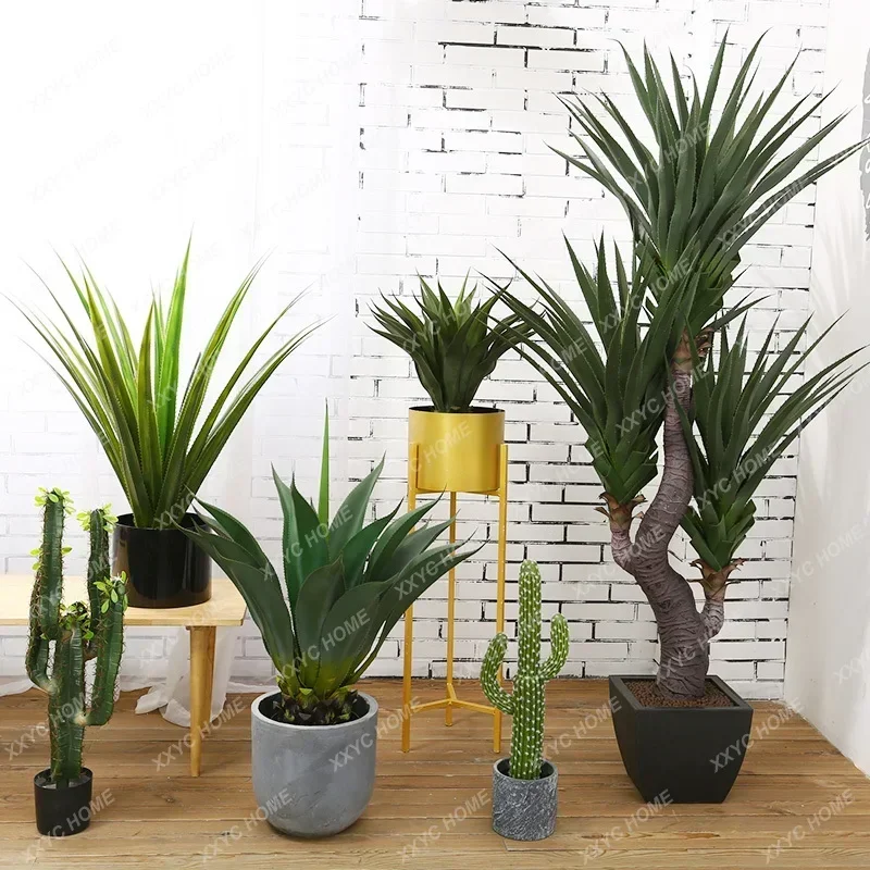 Fake Succulent Potted Desert Green Plant Cactus Window Shopping Mall Store Plant Ornaments Simulation