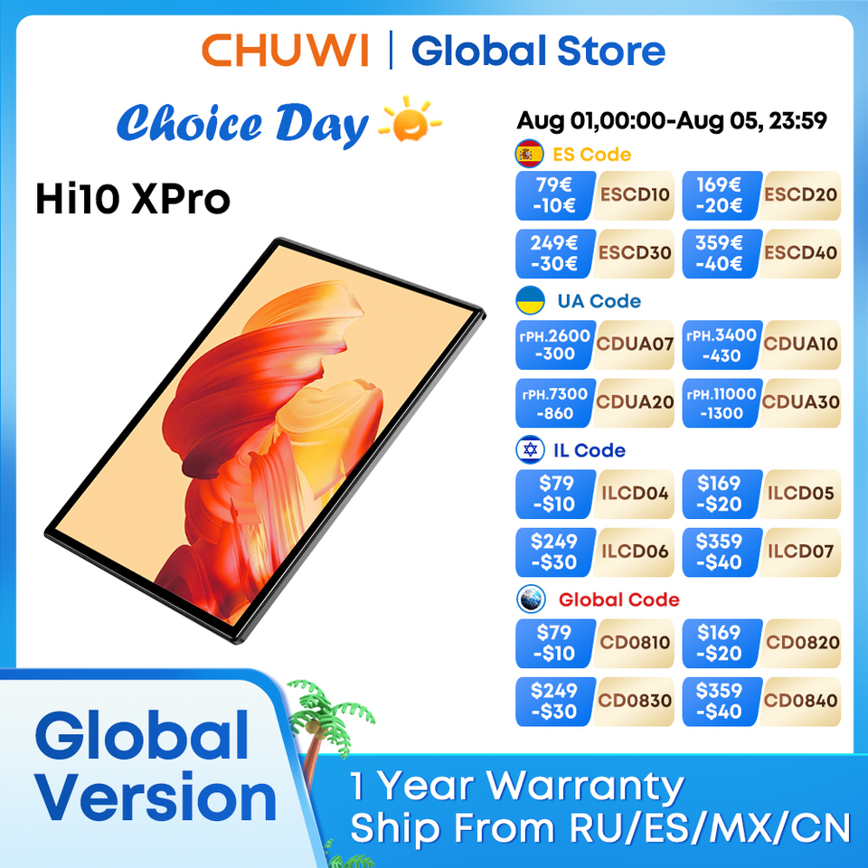  CHUWI Hi10X Pro Tablet 4G LTE Android 13 Widevine L1 10.1" IPS Core Unisoc T606 4GB RAM 128GB ROM Tablets 2.4G/5G Wifi 7000Mah 