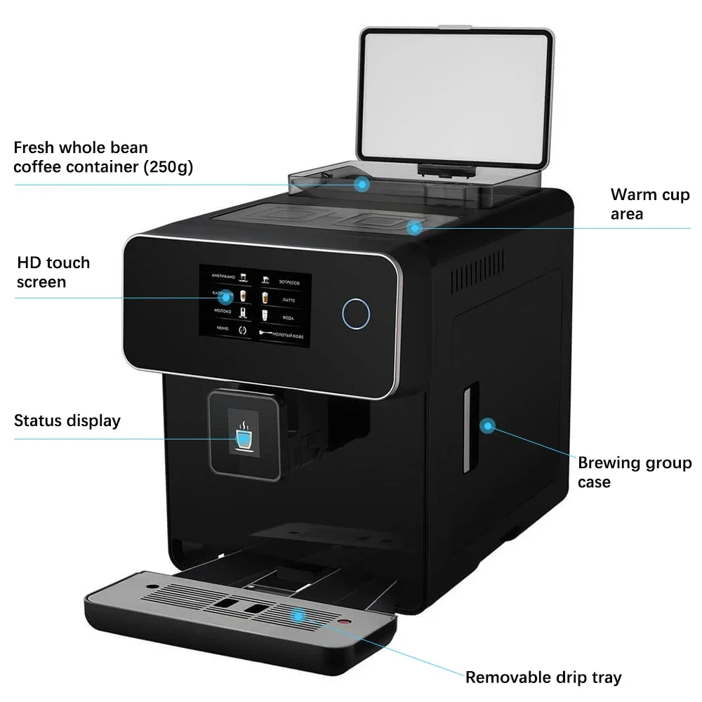 Wholesale Custom Smart Commercial Full Automatic HD Touch Screen Professional Espresso Coffee Maker Machine