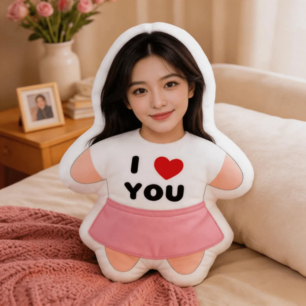 1Pc Personalized Custom Photo Couple Style Throw Pillow, Double-Sided Printed Design,Soft Plush Cushion with Insert,Perfect Gift