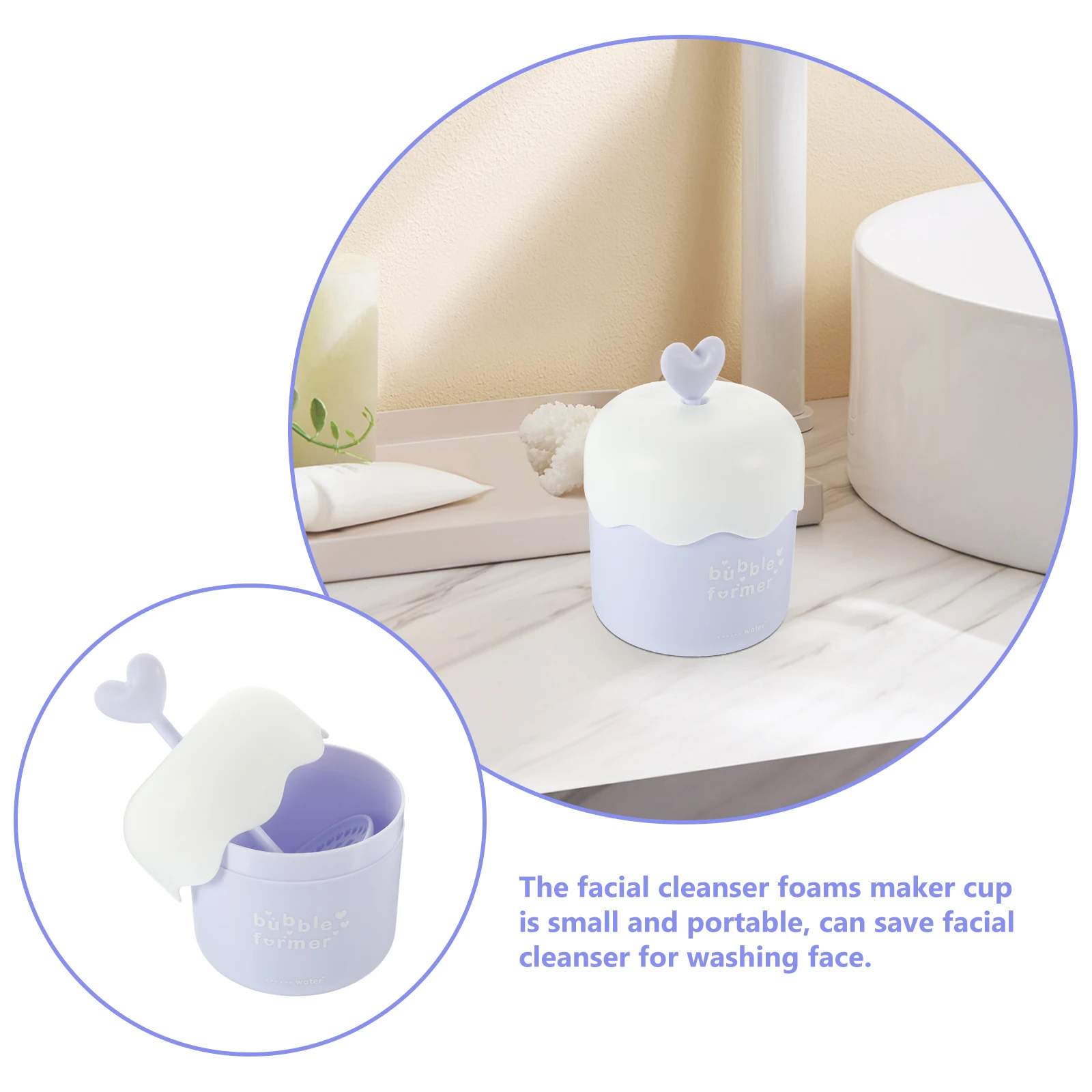 

2Pcs Portable Face Foams Cup Wonderful Workmanship Generous Structure Easy Use Face Wash Foamer Foam Maker Facial Foams Cup