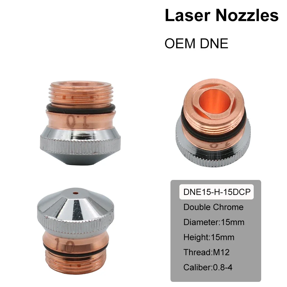 DNE Laser Nozzles Chrome-plated Single/Double Layers H15 Caliber 0.8-4.0mm for DNE Fiber Laser Cutting Head