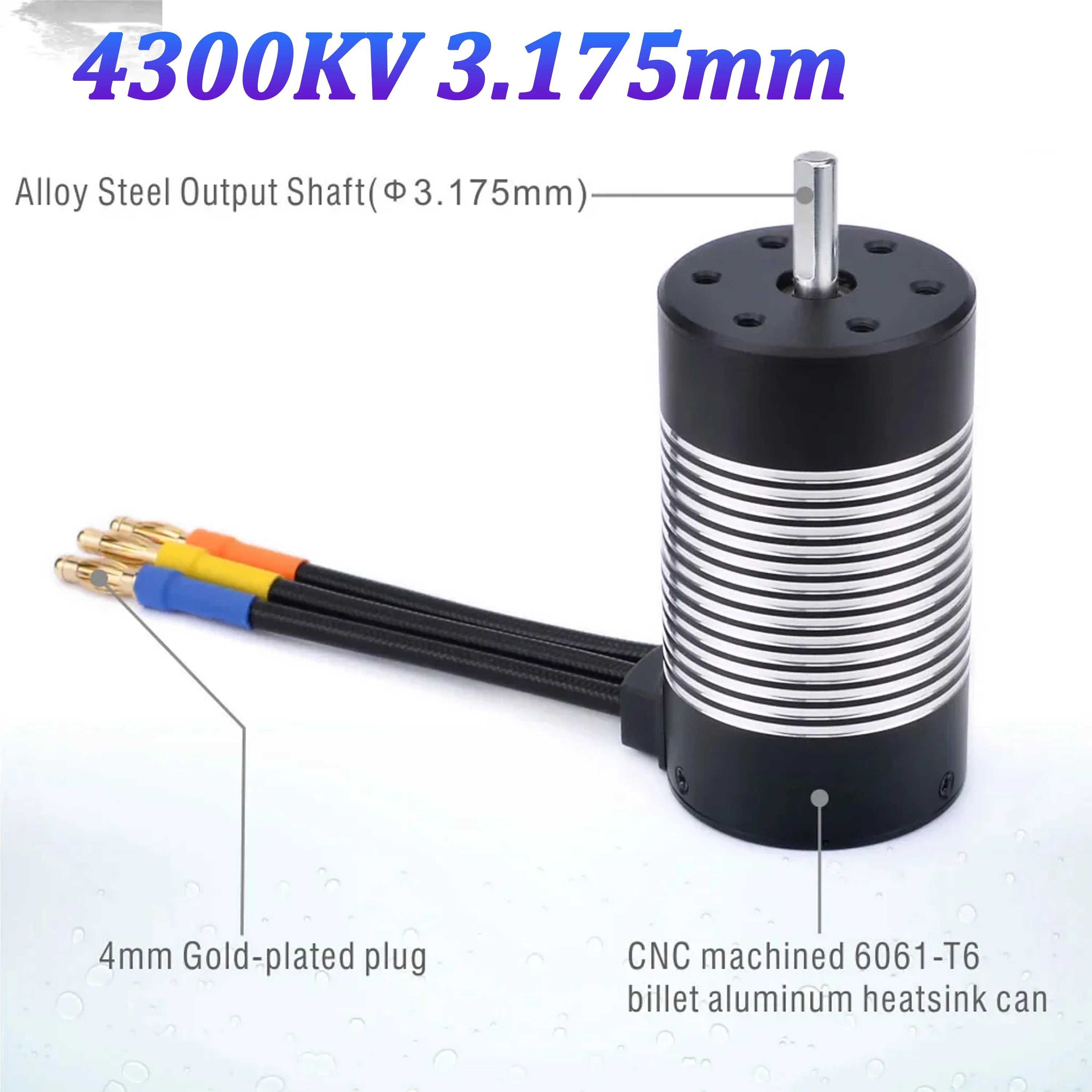 OVERTREFF HOBBY 3660 Waterdichte Borstelloze Motor 3.175/5mm 2600KV 3300KV 3800KV 4300KV voor 1/10 RC Drift Crawler Auto Model Speelgoed Onderdeel