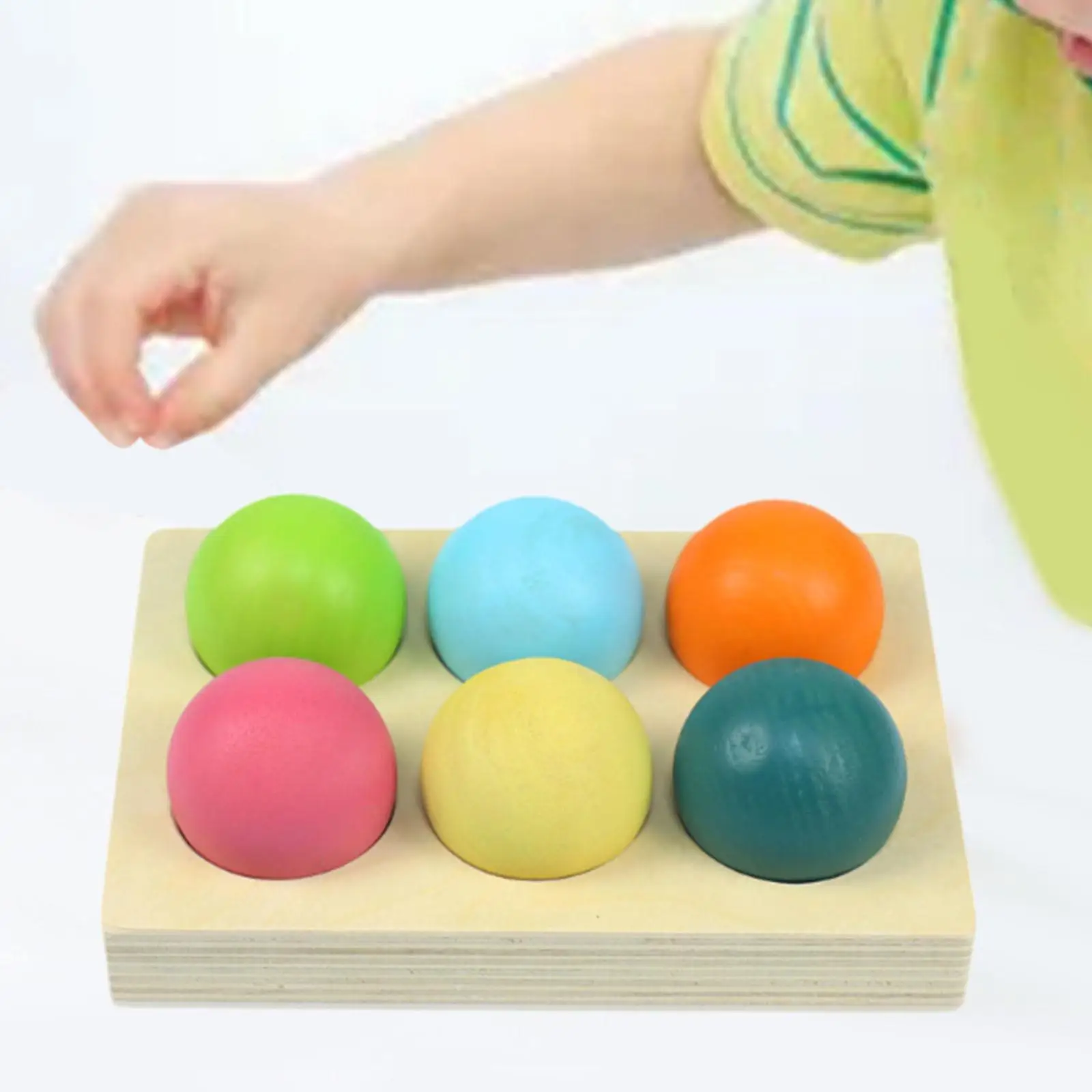Farbsortierbälle aus Holz, Brettspiel, frühes Lernen für Kinder im Vorschulalter