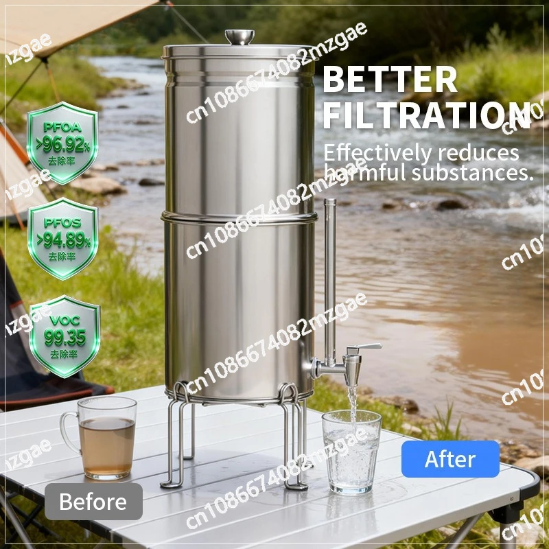 

Наружная система гравитационной фильтрации воды: Настольный фильтр-бочка из нержавеющей стали