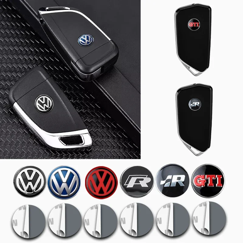 Car Key Stickers Auto Control Keychain Emblem Accessories For Volkswagen VW R-line GTI R Polo Golf Passat Magotan Tiguan Jetta