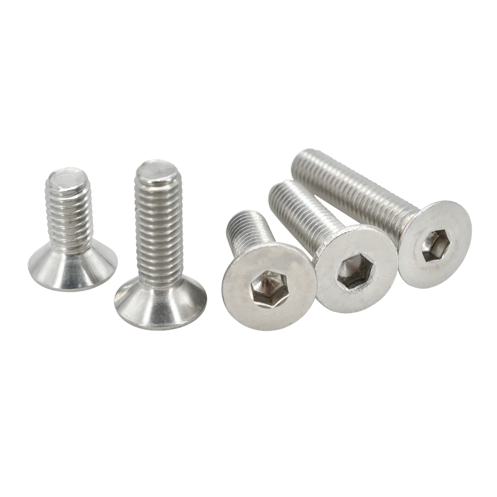 M2 M2.5 M3 M4 M5 M6 M8 M10 DIN7991 Hex Socket Screw 304 Stainless Steel Grade 10.9 Carbon Steel Countersunk Machine Bolt Screws