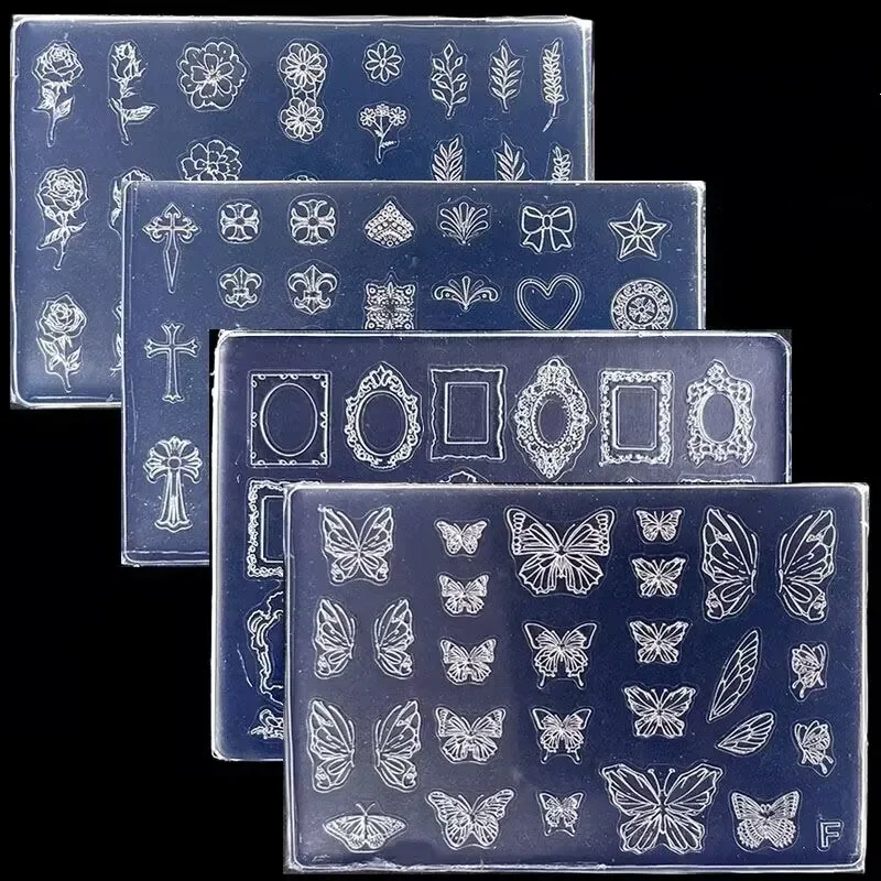 1pc Butterfly Sweater Snowflake 3D Acrylic Mold  Photo Frame  Silicone  Nail Art   Nails DIY  Nail Art Templates Nails  Mold