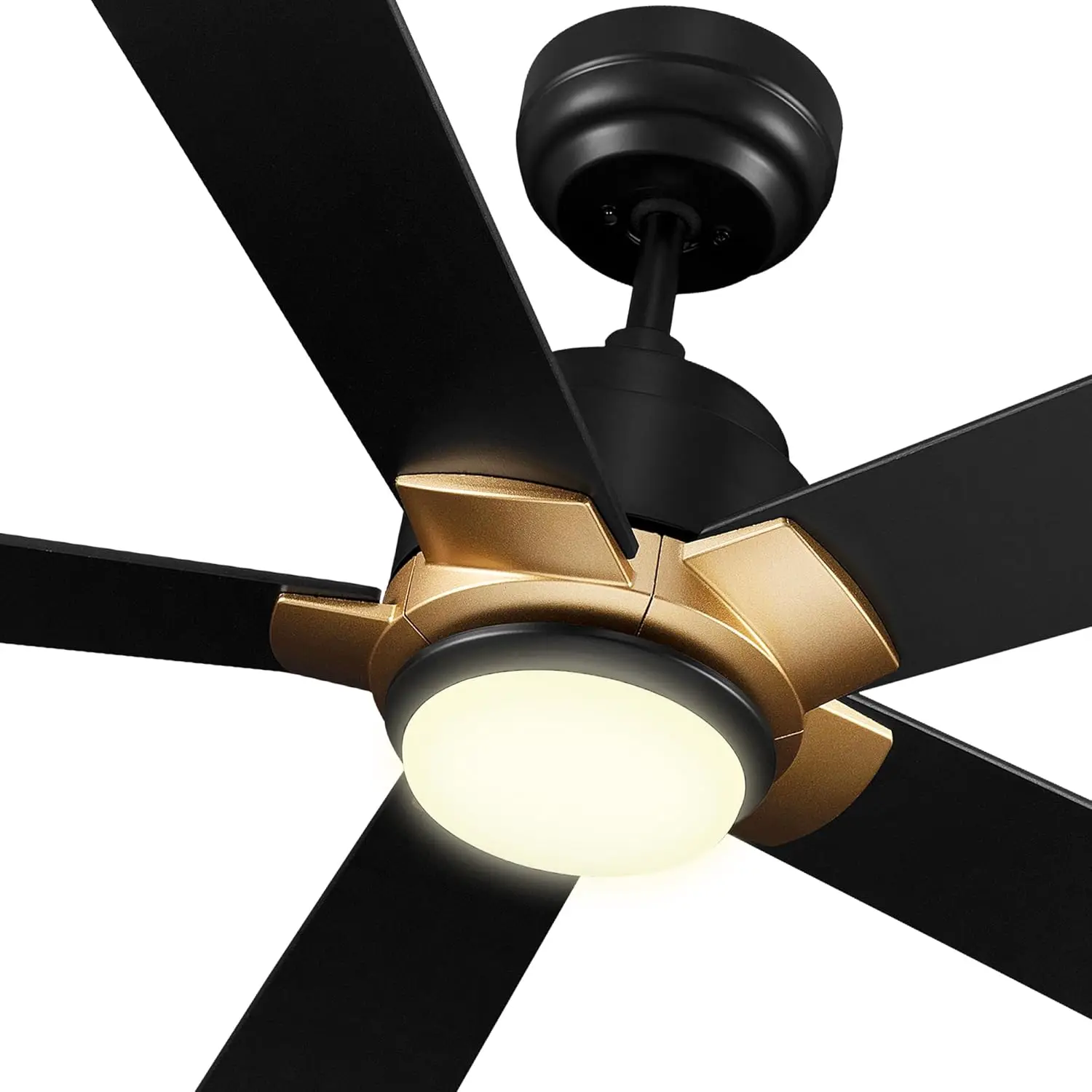 Smart Ceiling Fans with Lights and Remote, 52 Inch Low Profile Ceiling Fan with  LED Light, 10-Speed Reversible D