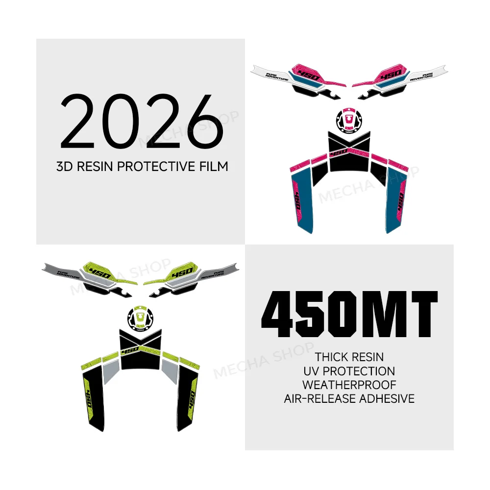 450MT Tank Pad Sticker Handguard Protection For CFMOTO 450MT 450 MT 2024 2025 2026 3D Gel Resin Stickers Motorcycle