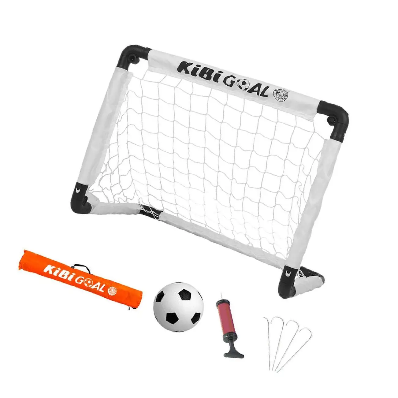 

Kids Soccer Goal Set Backyard Mini Net and Ball White with Storage Bag