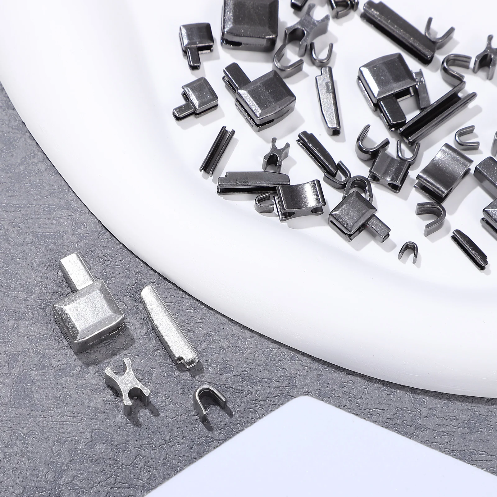 

80Pcs Zipper Repair Kit Metal Replacement Repair Tools for Clothes Jackets Jeans Backpacks Suitcases Zipper Slider Stop