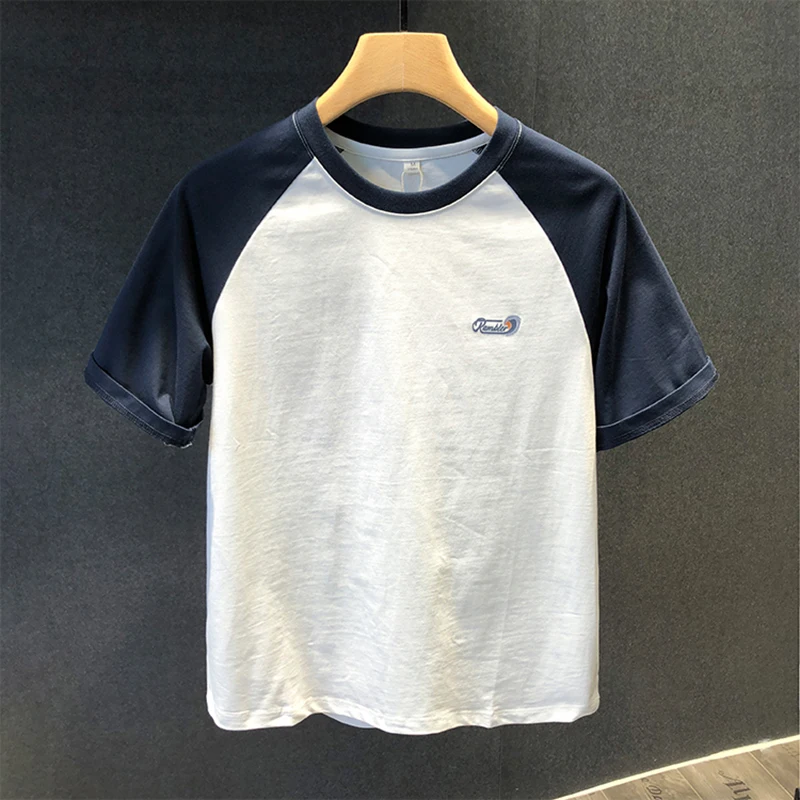 

Футболка свободного кроя из хлопка с коротким рукавом, летняя повседневная одежда, с принтом, круглый вырез, молодежный стиль, модный брендовый дизайн.