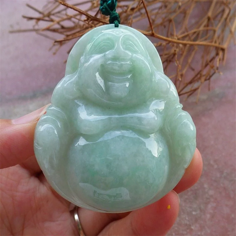 

Certified Green Burma 100% Natural A Jade jadeite pendant Buddha God