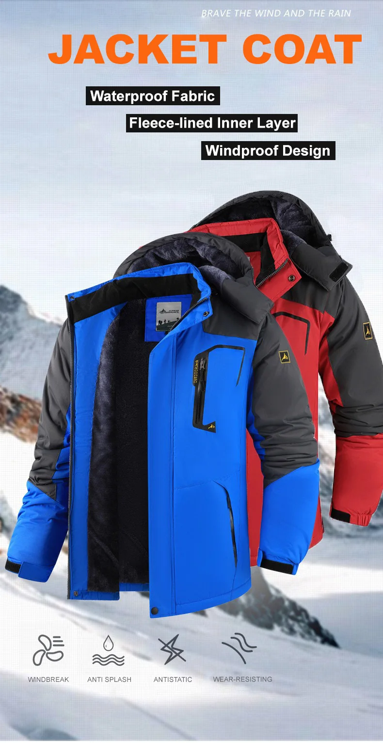 Männer Winter Parka Windschutz Verdicken FleeceHooded Männliche Militär Anorak Jacken Warme Winddicht Pelz Mode Jacke Mäntel – Detail 2